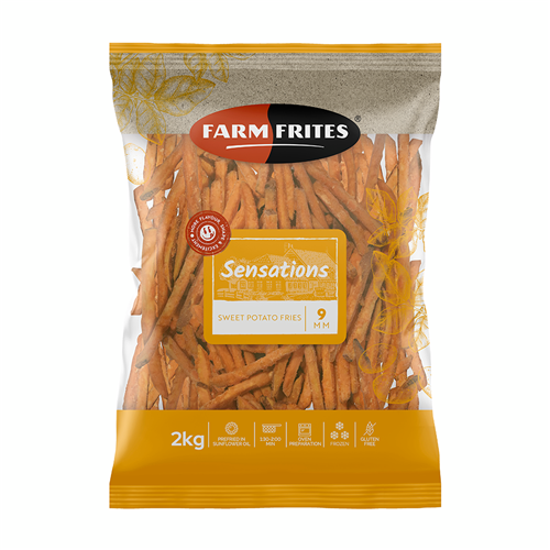 SPF Sweet Potato Fries 9mm frozen 2kg 1000pix